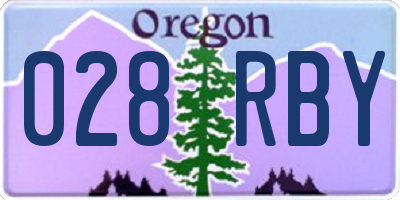 OR license plate 028RBY
