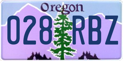 OR license plate 028RBZ
