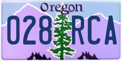 OR license plate 028RCA