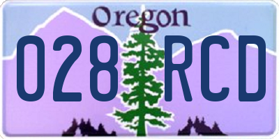 OR license plate 028RCD