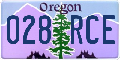 OR license plate 028RCE