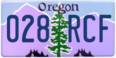 OR license plate 028RCF
