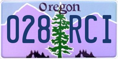 OR license plate 028RCI