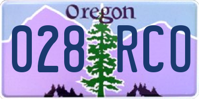 OR license plate 028RCO