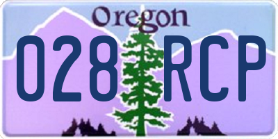 OR license plate 028RCP