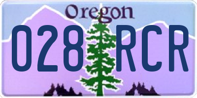 OR license plate 028RCR