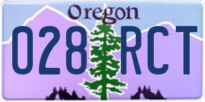 OR license plate 028RCT