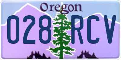 OR license plate 028RCV