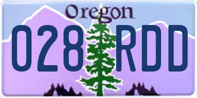 OR license plate 028RDD