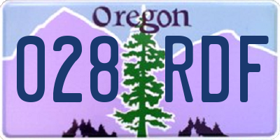 OR license plate 028RDF