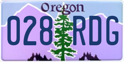 OR license plate 028RDG