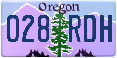 OR license plate 028RDH