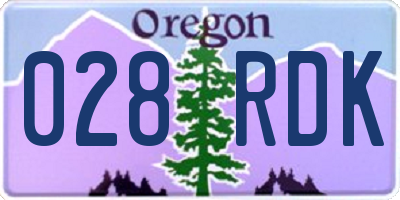 OR license plate 028RDK