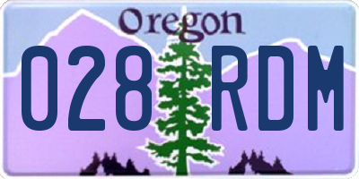 OR license plate 028RDM