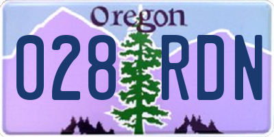 OR license plate 028RDN
