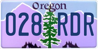 OR license plate 028RDR