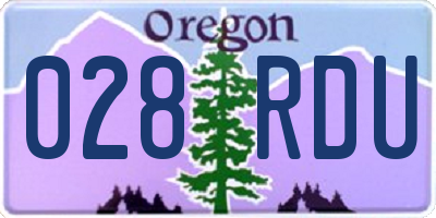 OR license plate 028RDU
