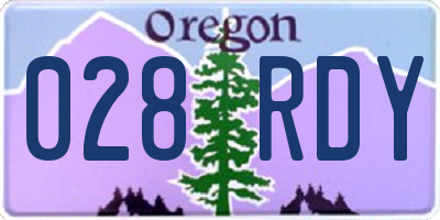 OR license plate 028RDY