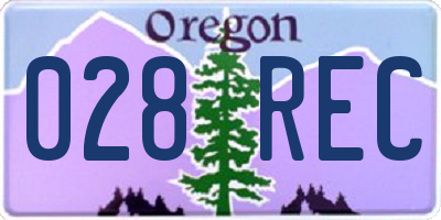 OR license plate 028REC