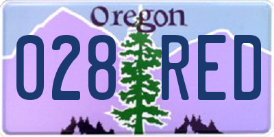 OR license plate 028RED