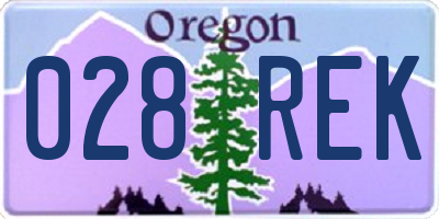 OR license plate 028REK
