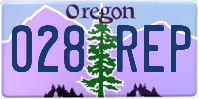OR license plate 028REP