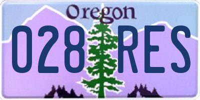 OR license plate 028RES
