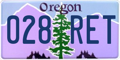 OR license plate 028RET