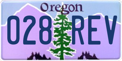 OR license plate 028REV