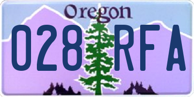 OR license plate 028RFA