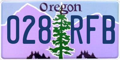 OR license plate 028RFB