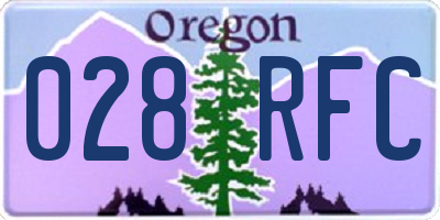 OR license plate 028RFC