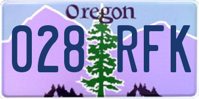 OR license plate 028RFK