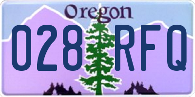 OR license plate 028RFQ