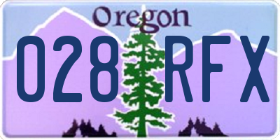 OR license plate 028RFX
