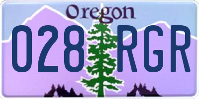 OR license plate 028RGR