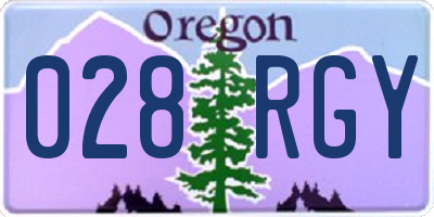 OR license plate 028RGY