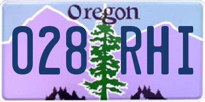 OR license plate 028RHI