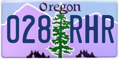 OR license plate 028RHR
