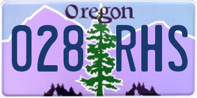 OR license plate 028RHS