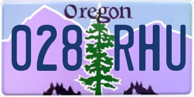 OR license plate 028RHU