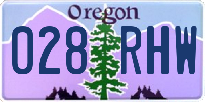 OR license plate 028RHW