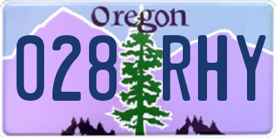OR license plate 028RHY