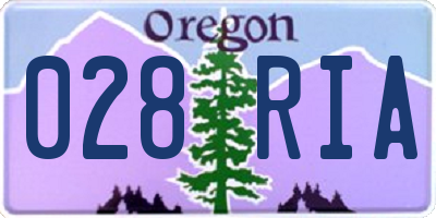 OR license plate 028RIA