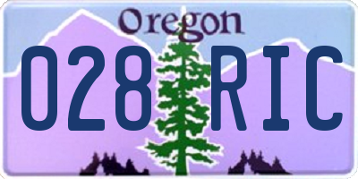 OR license plate 028RIC