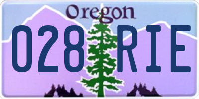 OR license plate 028RIE