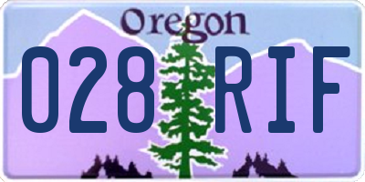 OR license plate 028RIF
