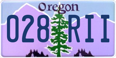 OR license plate 028RII