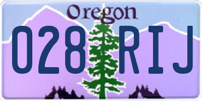 OR license plate 028RIJ