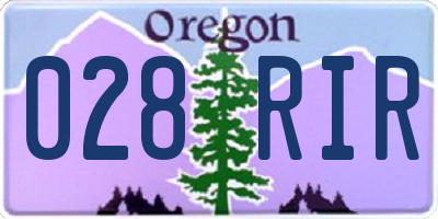 OR license plate 028RIR